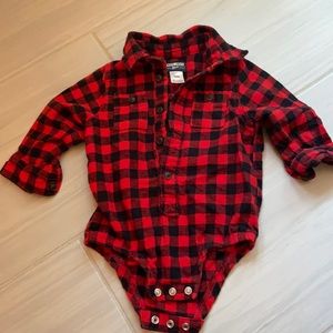 Buffalo plaid flannel onesie